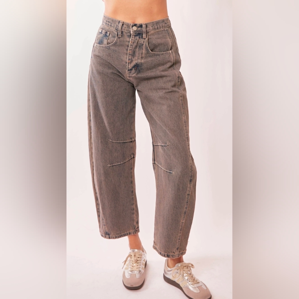DAVI & DANI Blue/Gray Barrel Jeans